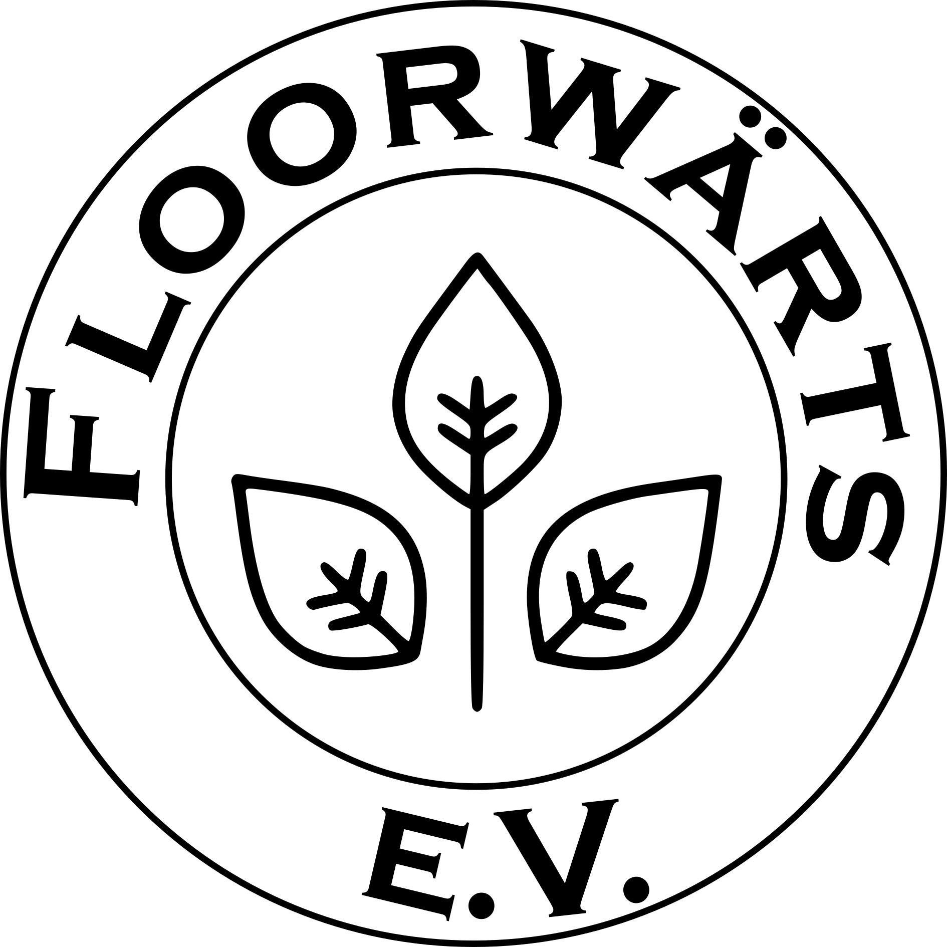 Logo von Floorwärts e.V. mit stilisiertem Schriftzug und grünem Design passend zum Festival